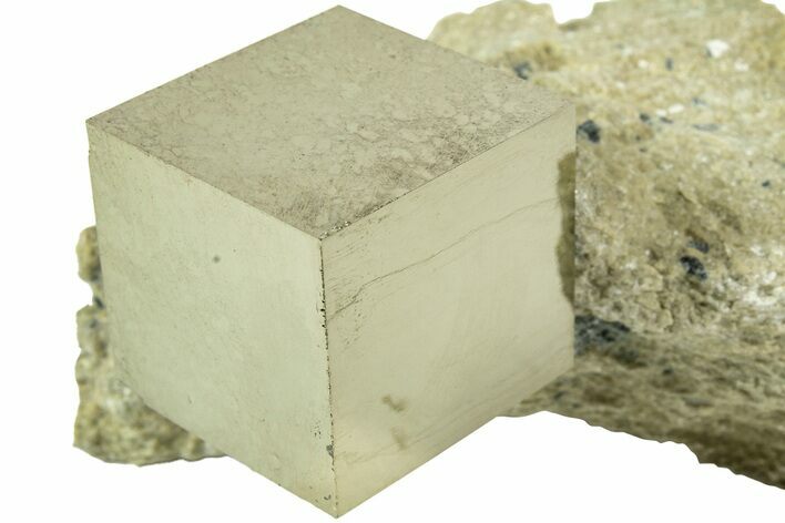Natural Pyrite Cube In Rock - Navajun, Spain #211395